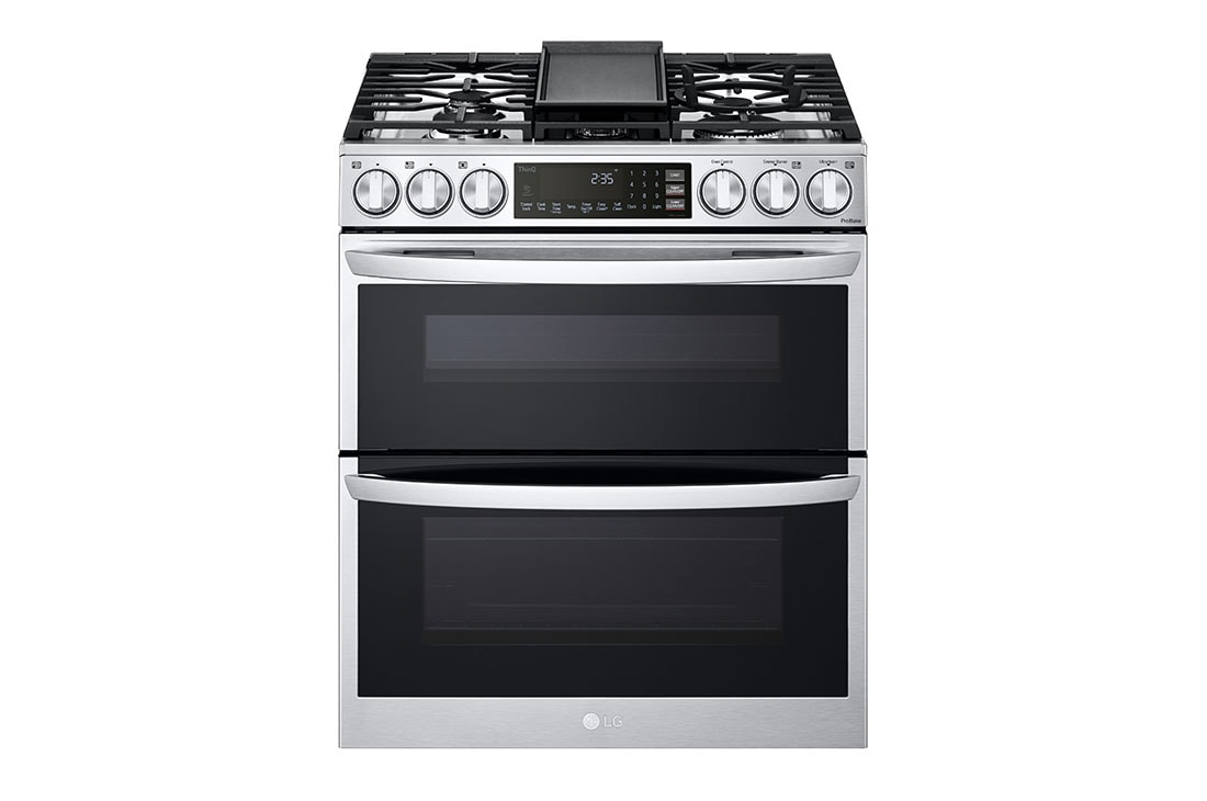 LG 6.9 cu. ft. Smart InstaView Gas Double Oven Slide-in Range - Stainless Steel