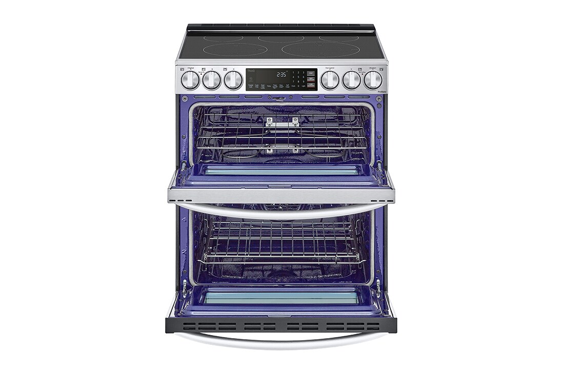 slide in electric range double oven with air fryer
