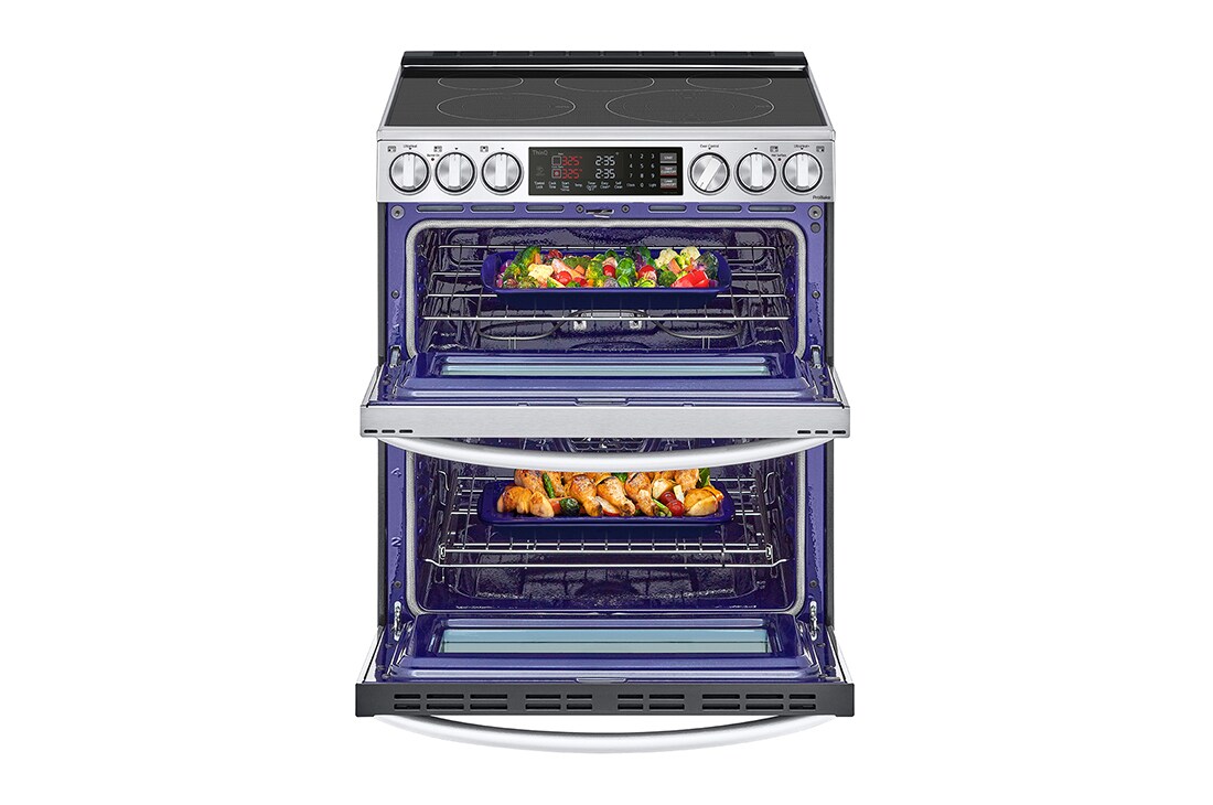 whirlpool slide in electric range double oven
