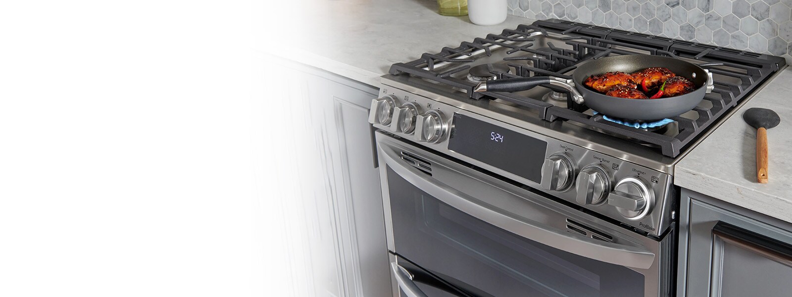 LG 6.9 cu. ft. Smart Gas Double Oven Slidein Range with InstaView