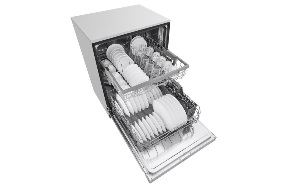 lg top control dishwasher with quadwash and easyrack plus
