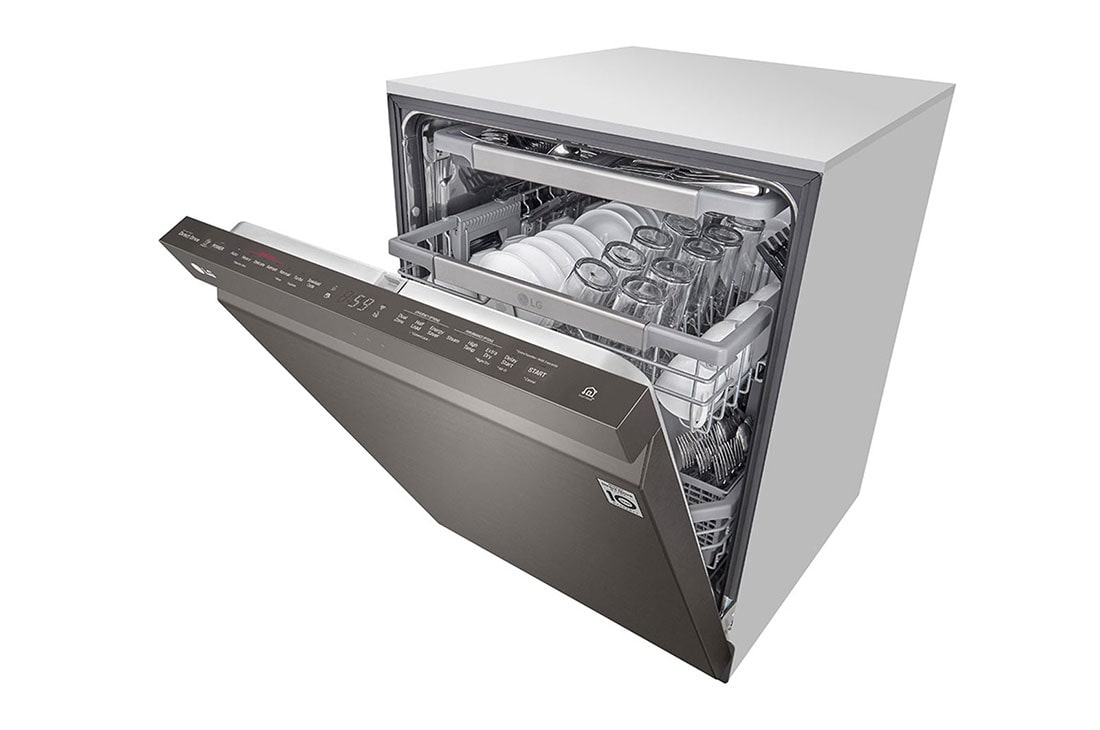 LG Top Control Dishwasher with Quadwash™ and TrueSteam®, Front view, LDP7808BD, thumbnail 3