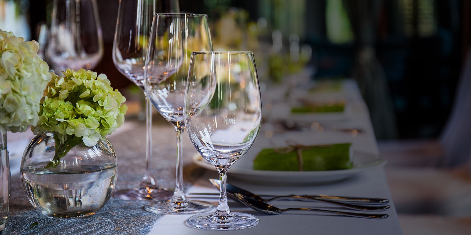 Sparkling dishes and glassware