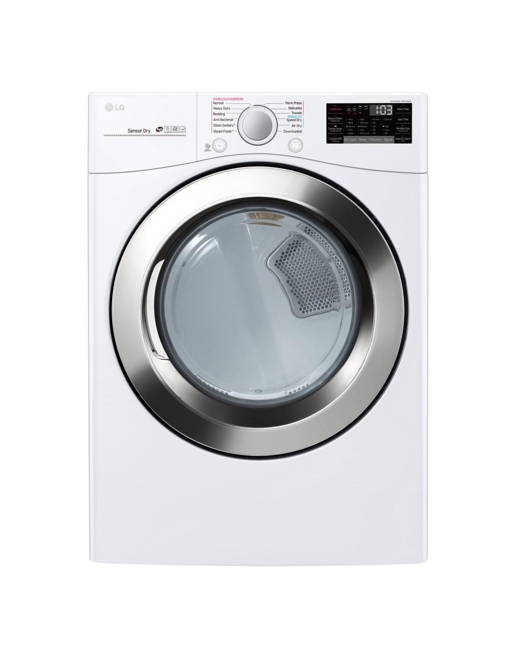 LG DLEX3700W Ultra Large Capacity Steam Dryer with NFC Tag On LG USA