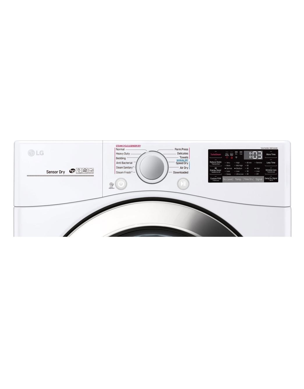 LG DLEX3700W Ultra Large Capacity Steam Dryer with NFC Tag On LG USA