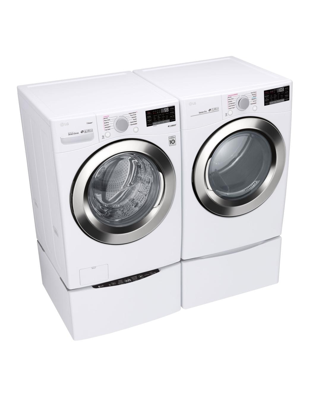 LG DLEX3700W Ultra Large Capacity Steam Dryer with NFC Tag On LG USA