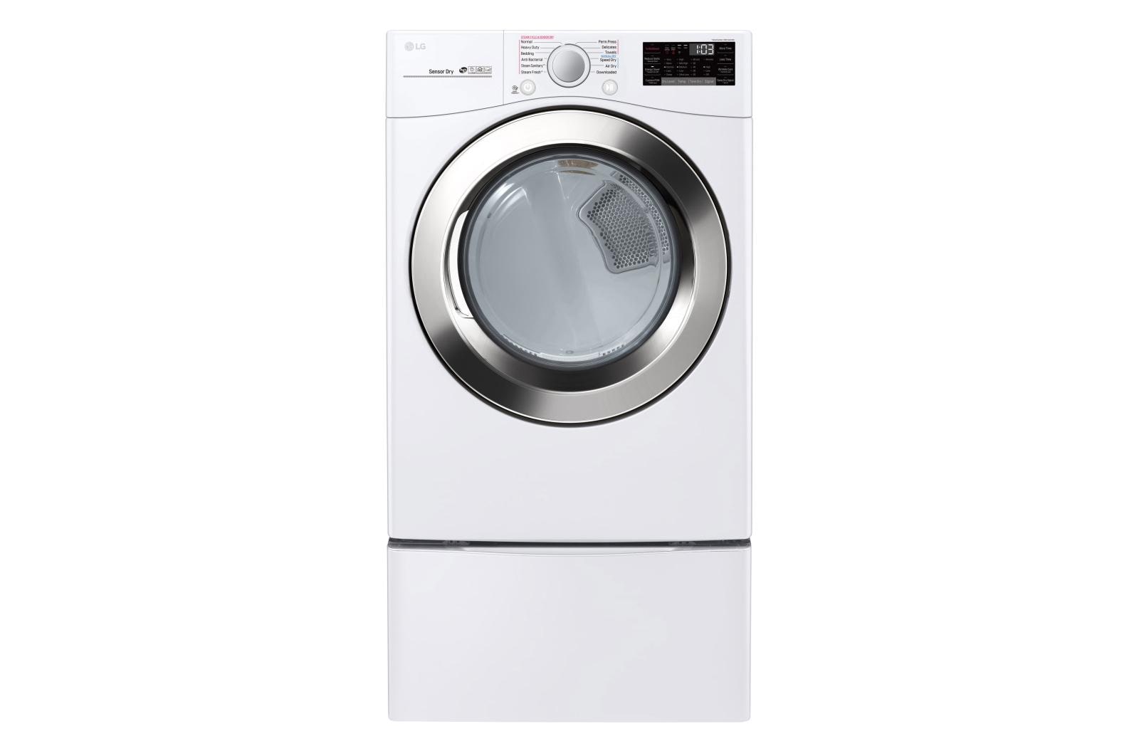 LG DLEX3700W Ultra Large Capacity Steam Dryer with NFC Tag On LG USA