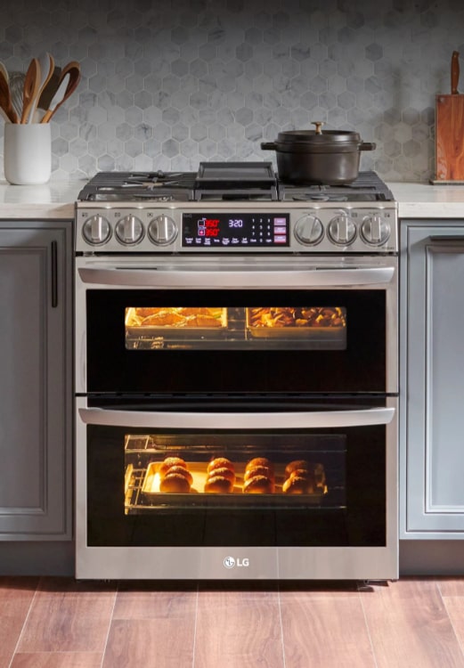 LG 6.9 cu. ft. Smart Gas Double Oven Slidein Range with InstaView