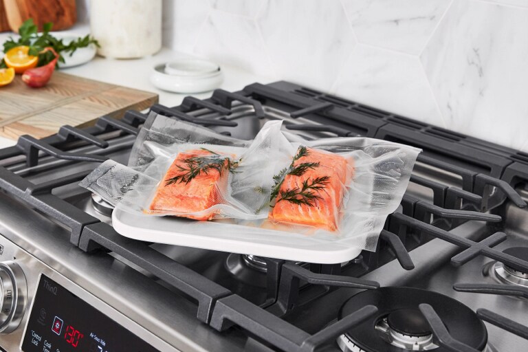 LG 6.9 cu. ft. Smart Gas Double Oven Slidein Range with InstaView®, ProBake® Convection, Air