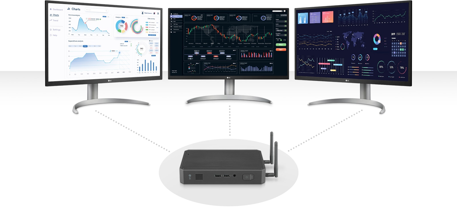 CQ600N enabling to connect up to three uhd 4k resolution displays.