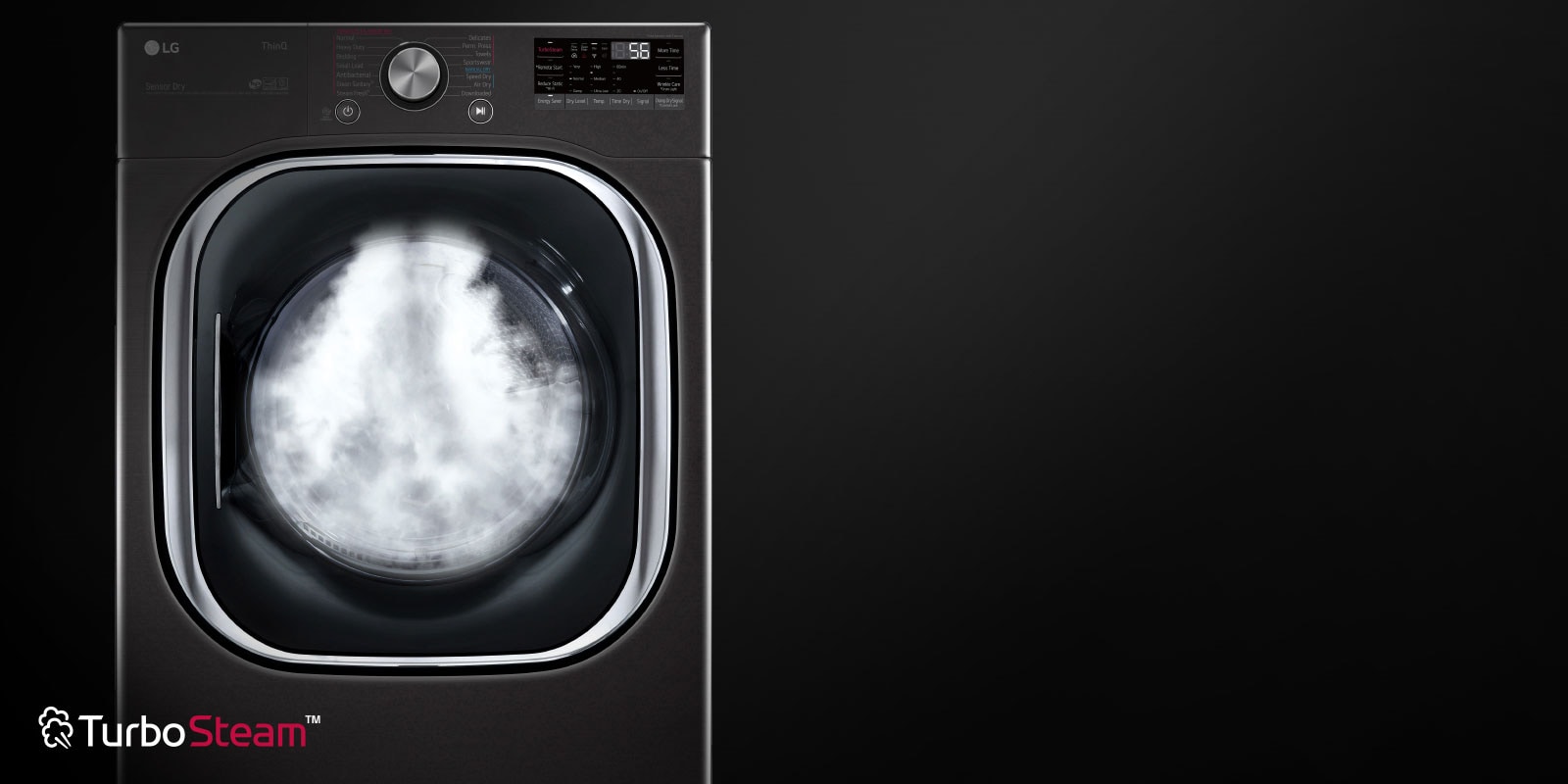 Dryer showcasing TurboSteam™ technology feature