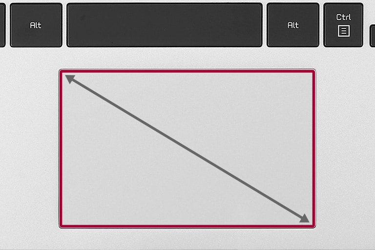 Widened 16:10 Touch Pad matching the ratio of the display