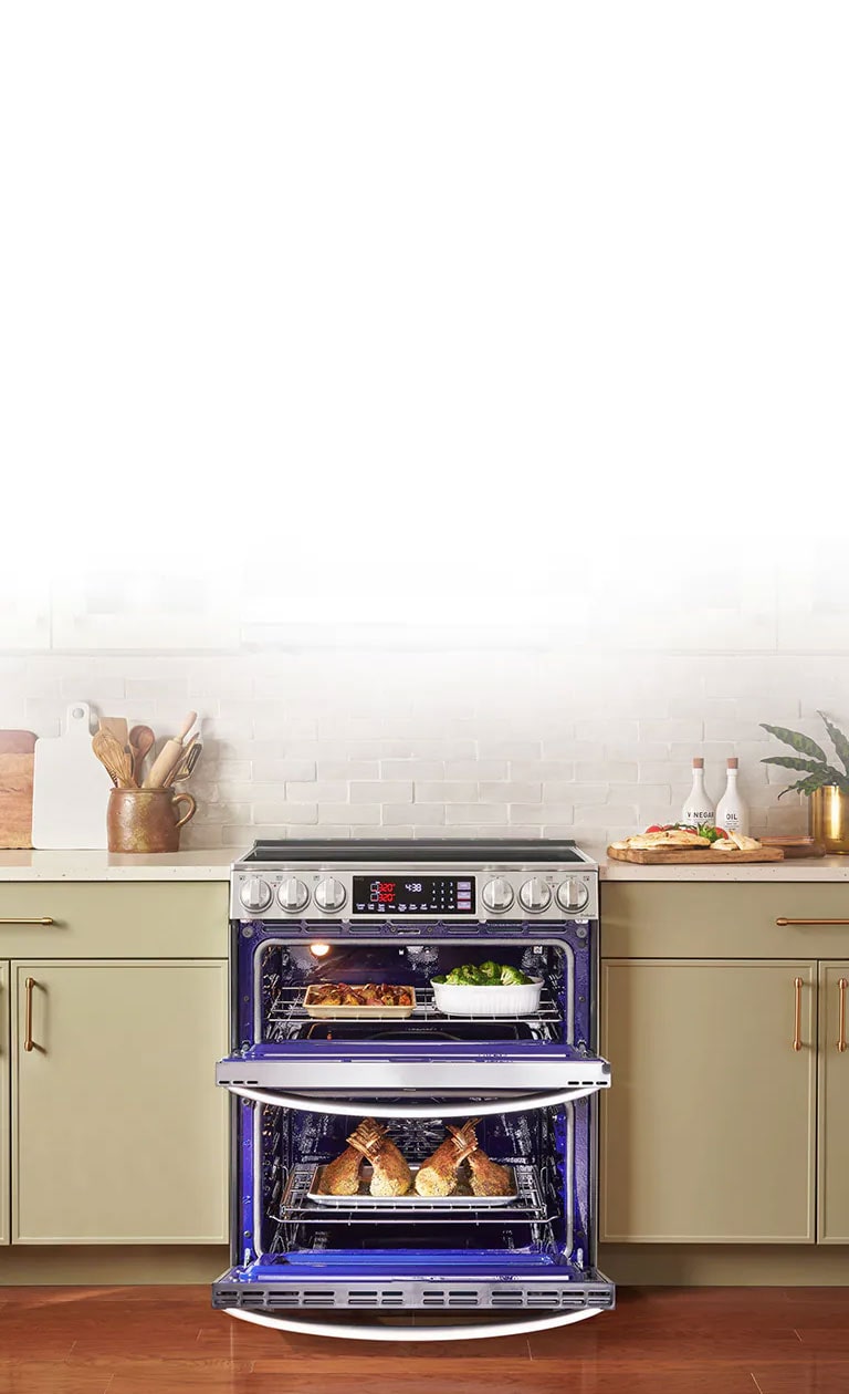LG 7.3 cu. ft. Smart Electric Double Oven Slidein Range with InstaView