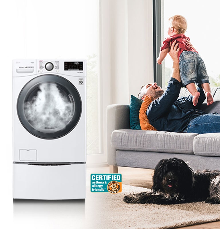 LG WM1455HWA 2.4 cu.ft. Smart wi fi Enabled Compact Front Load Washer with Built In Intelligence LG USA