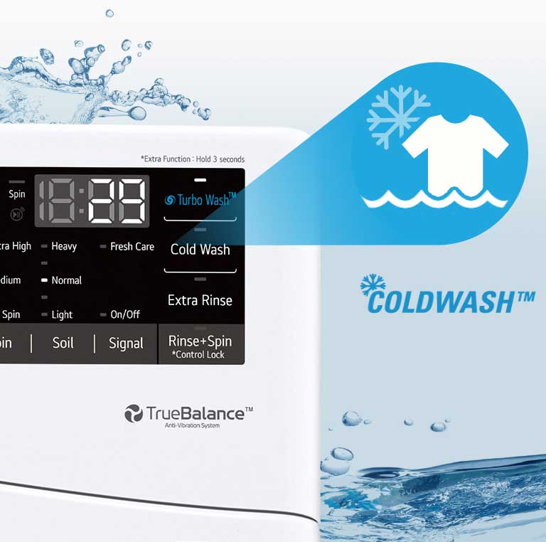 Washer showcasing ColdWash™ technology feature