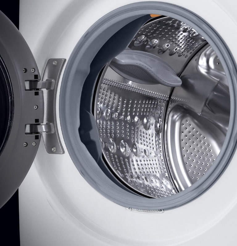 Washer open showcasing drum