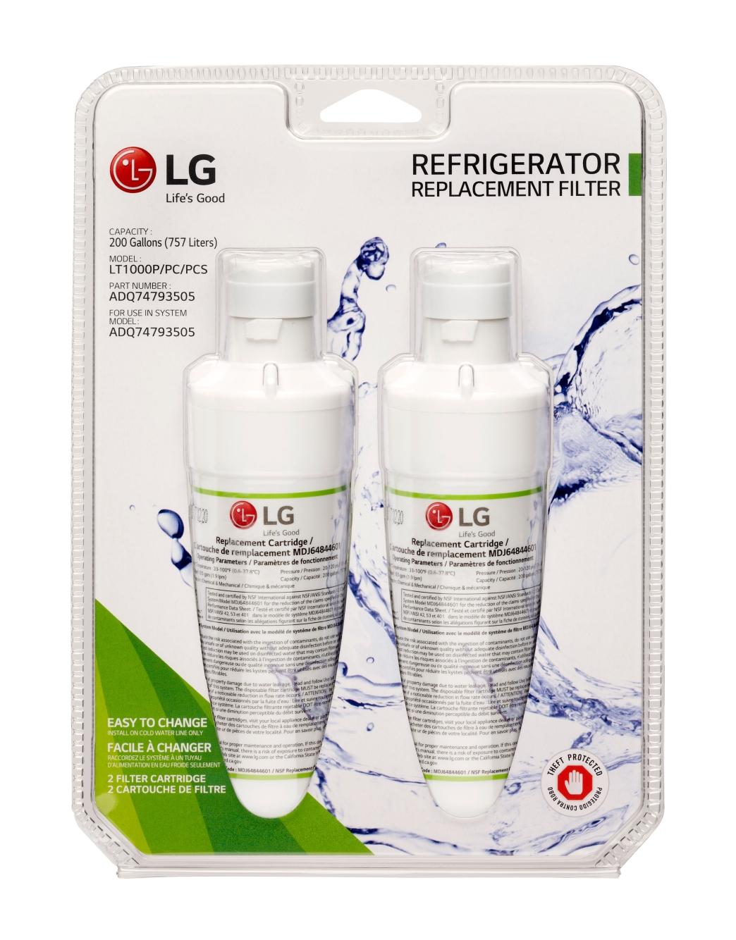LG LT1000PCS Replacement Refrigerator Water Filter LG USA
