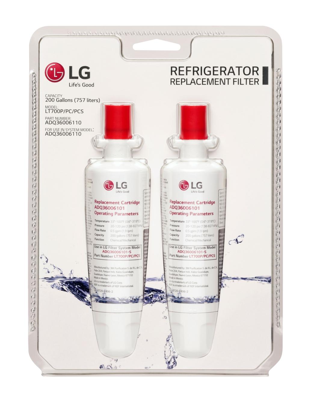 LG LT700PCS Replacement Refrigerator Water Filter LG USA