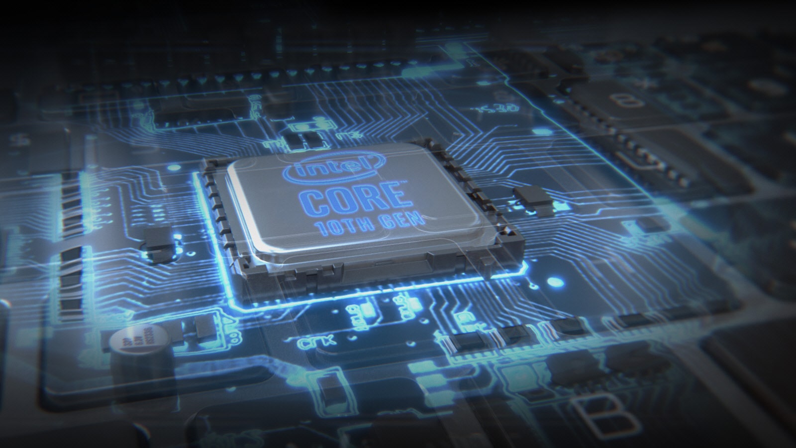 Image of Intel processor with Intel logo