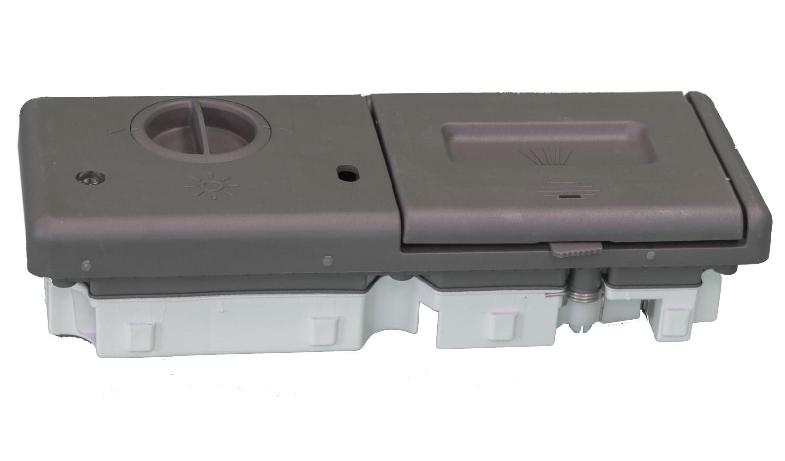 LG 4924FD2123E Dishwasher Detergent Dispenser Assembly attaches to the inner door panel and holds the dishwasher detergent and rinse agent in a covered ...