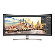LG 38'' Class 21:9 UltraWide® WQHD+ IPS Curved LED Monitor (37.5'' Diagonal), 38UC99-W, thumbnail 1