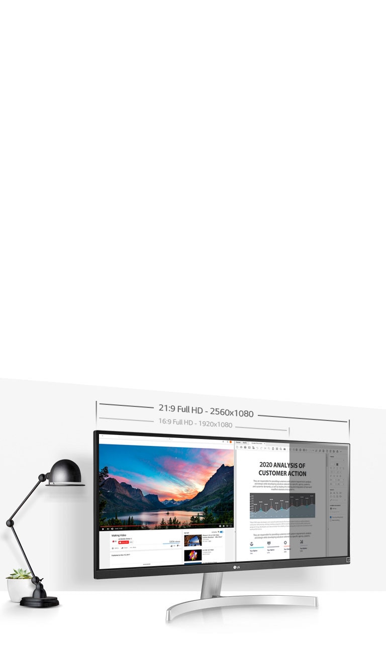 LG 29WN600-W 29 inch 21:9 UltraWide WFHD IPS HDR10 Monitor with 