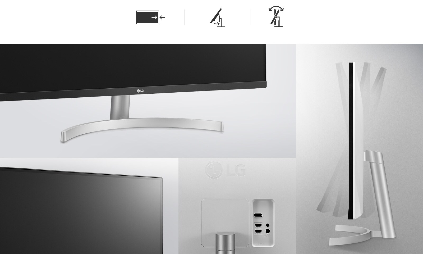 Tilt adjustment, One-Click stand, and 3-Side Virtually Borderless design