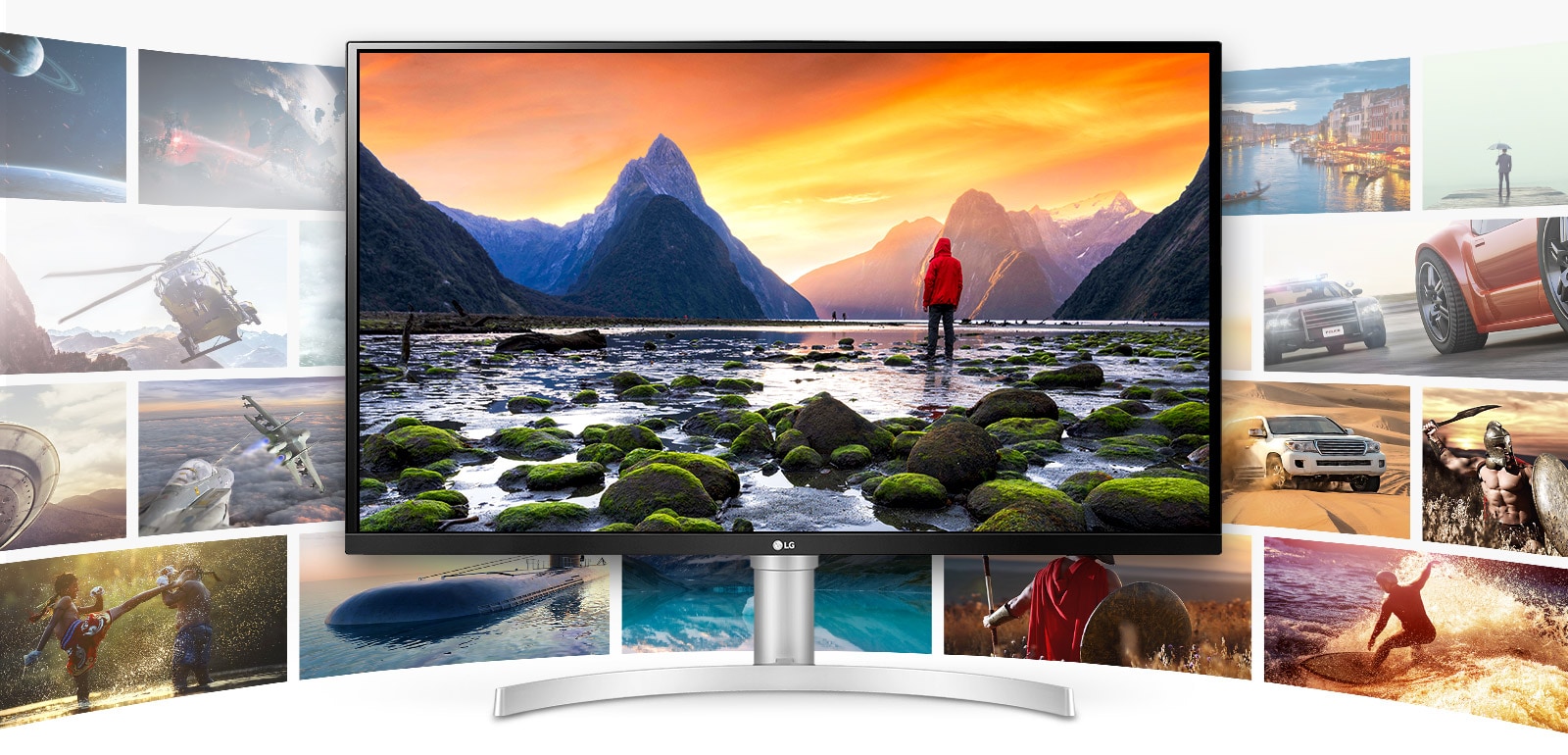 LG UHD 4K display offering exceptional clarity, detail and performance for various contents