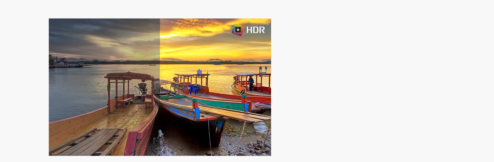 HDR technology with dramatic colors of the content when comparing to SDR