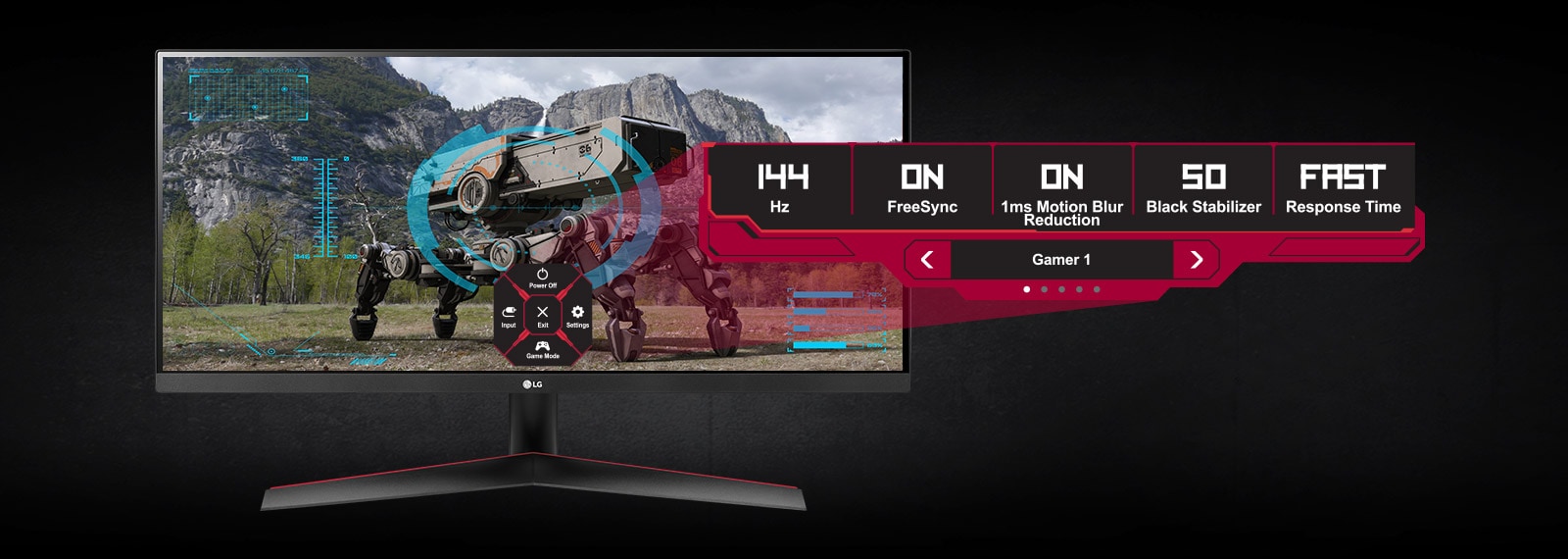 The monitor offering customized modes for all games.