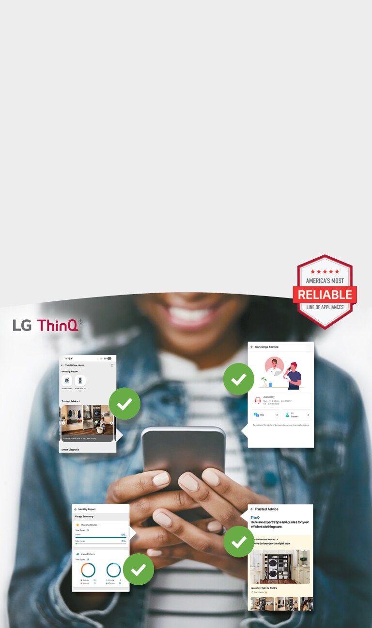 Find peace of mind when you link with ThinQ®2