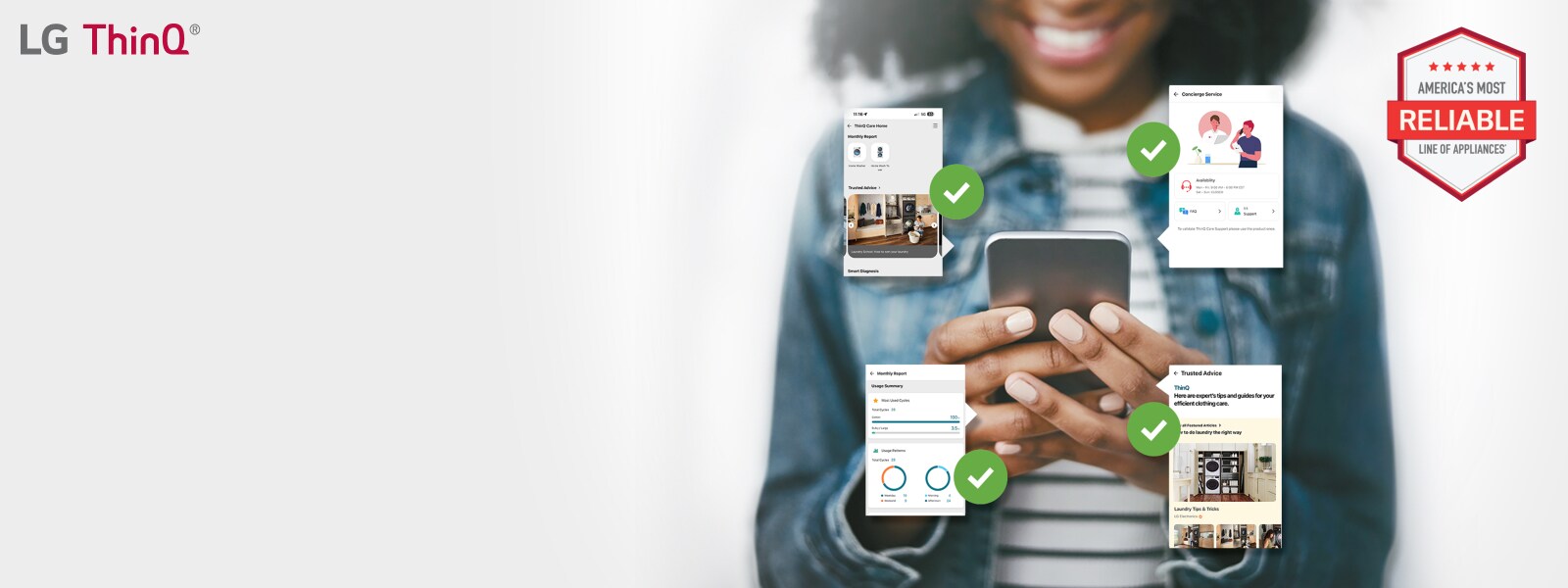Find peace of mind when you link with ThinQ®1