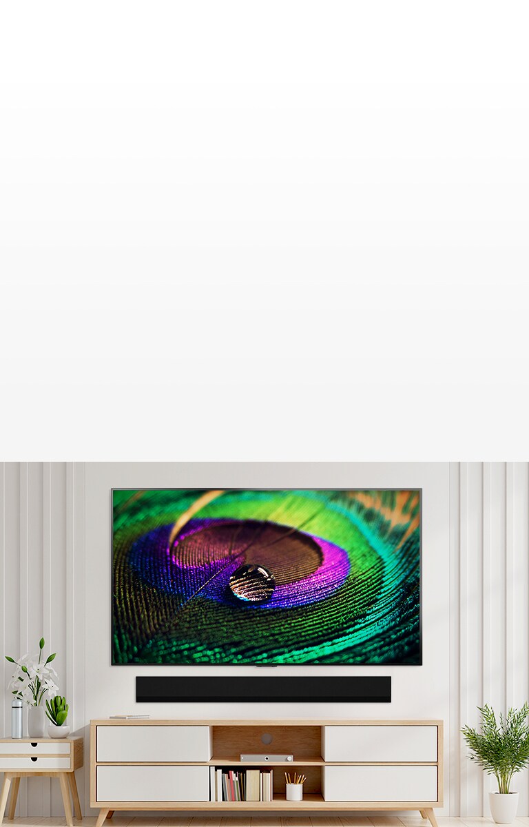 LG OLED and GX on beige background