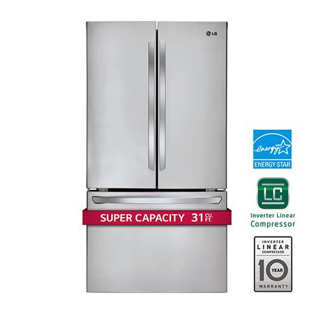 LG 31 cu. ft. Super Capacity 3 Door French Door Refrigerator LFCS31626S LG USA