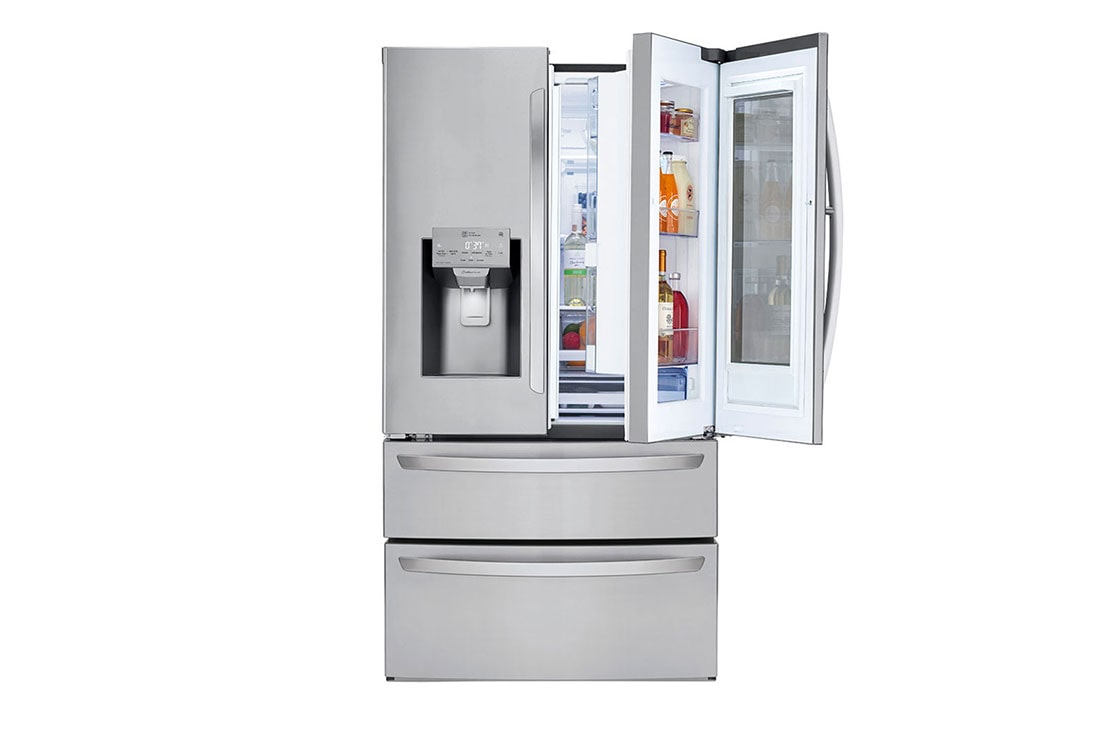 LG 28 cu. ft. 4-Door Smart Refrigerator w/ InstaView Door-in-Door and Door  Cooling in PrintProof Black Stainless Steel LMXS28596D - The Home Depot