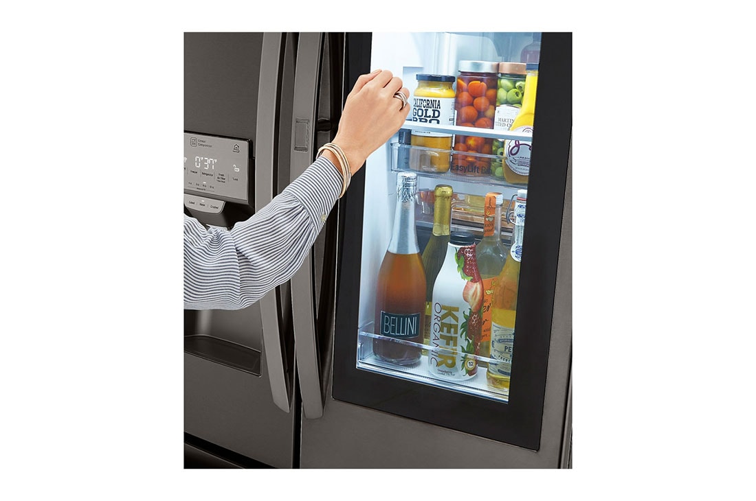 LRFVS3006D LG Appliances 30 cu. ft. Smart wi-fi Enabled InstaView™  Door-in-Door® Refrigerator with Craft Ice™ Maker BLACK STAINLESS STEEL -  Hahn Appliance Warehouse