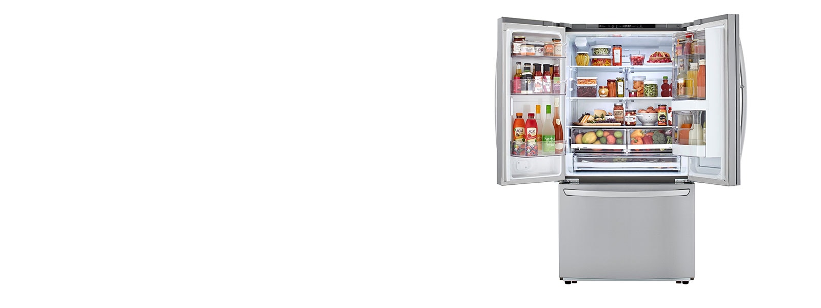 LG LFCC23596S styled refrigerator interior