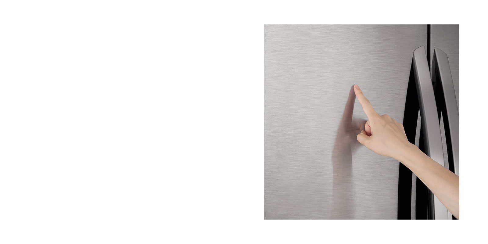 Hand touching LG PrintProof finish