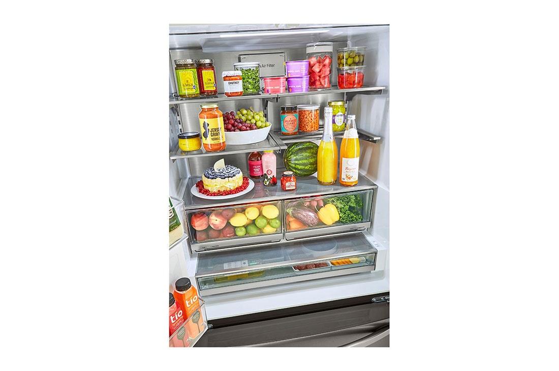 LG 24 cu. ft. Smart wi-fi Enabled Counter-Depth Refrigerator with Craft Ice™ Maker, Shelving System Filled, LRFXC2416D, thumbnail 7