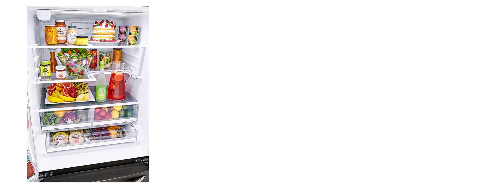 LG LRFXS2503D refrigerator interior capacity