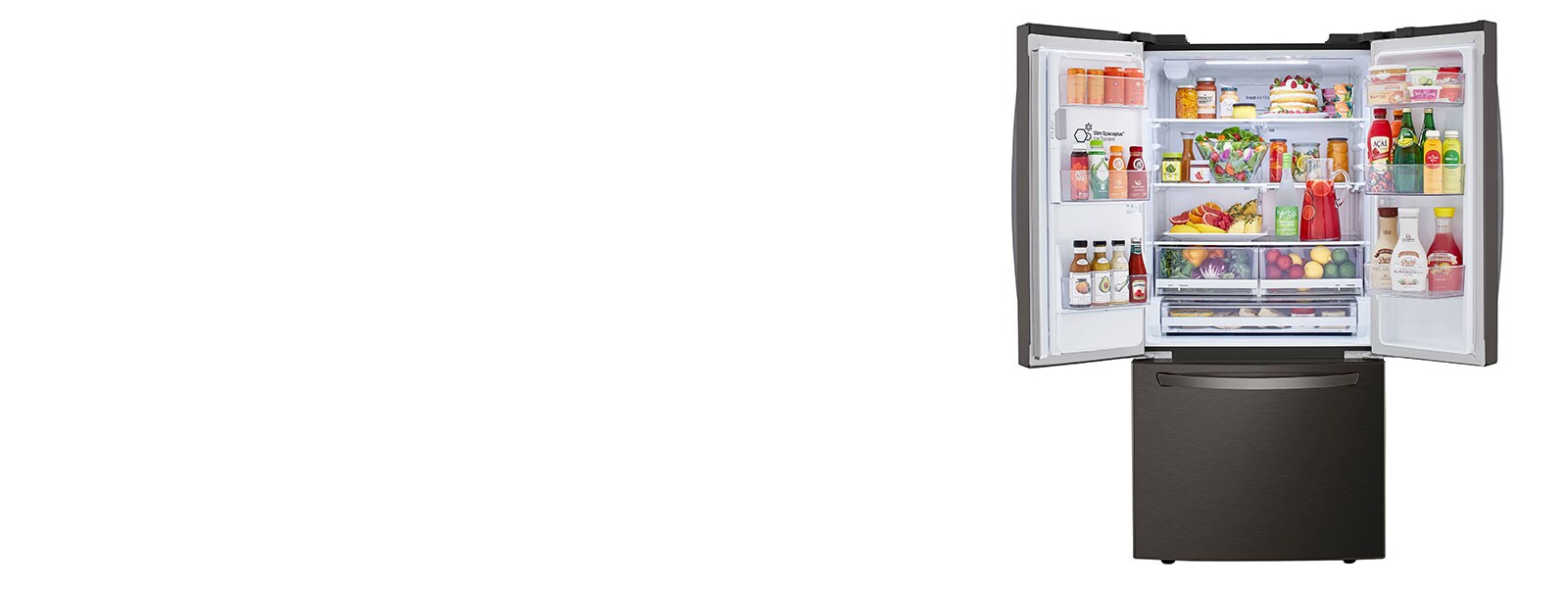 LG LRFXS2503D refrigerator interior styled