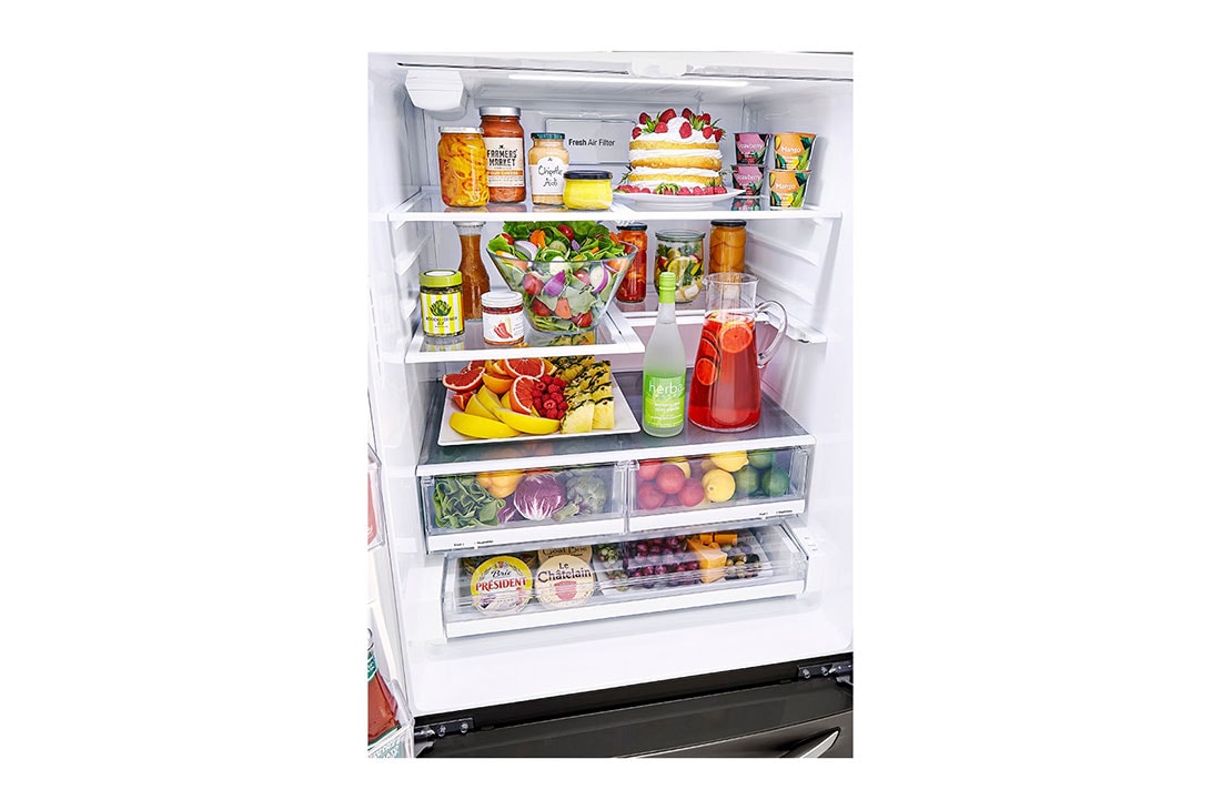 LG 25 cu. ft. Smart Wi-Fi Enabled French Door Refrigerator, Shelving System Filled, LRFXS2503D, thumbnail 7