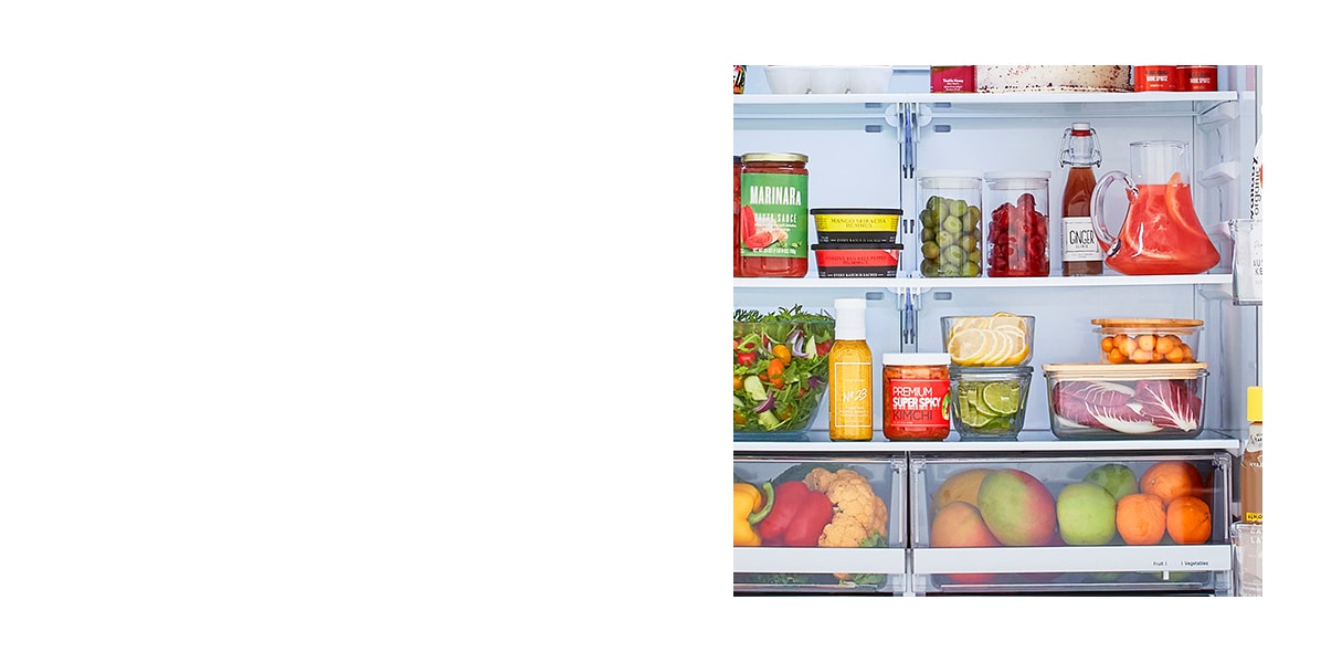 Refrigerator interior showcasing  Smart Cooling® system