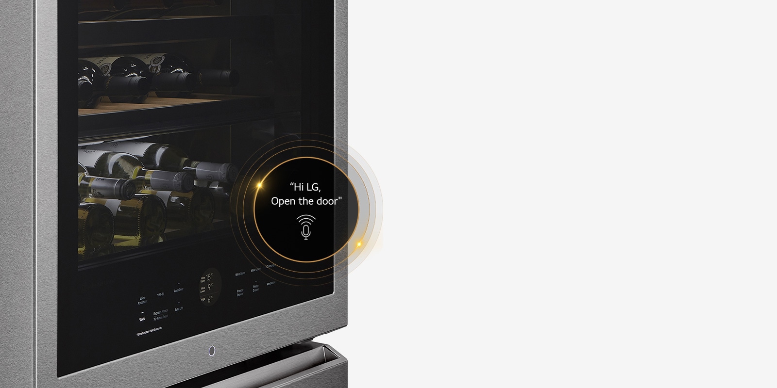 The wine cellar can be contolled using voice