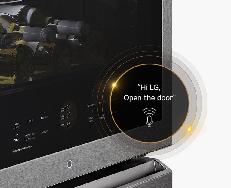 The wine cellar can be contolled using voice