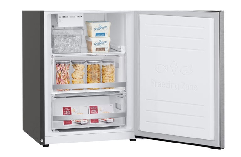 Refrigerator interior showcasing built-in icemaker