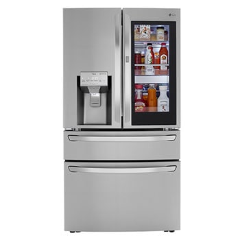 large glass front fridge