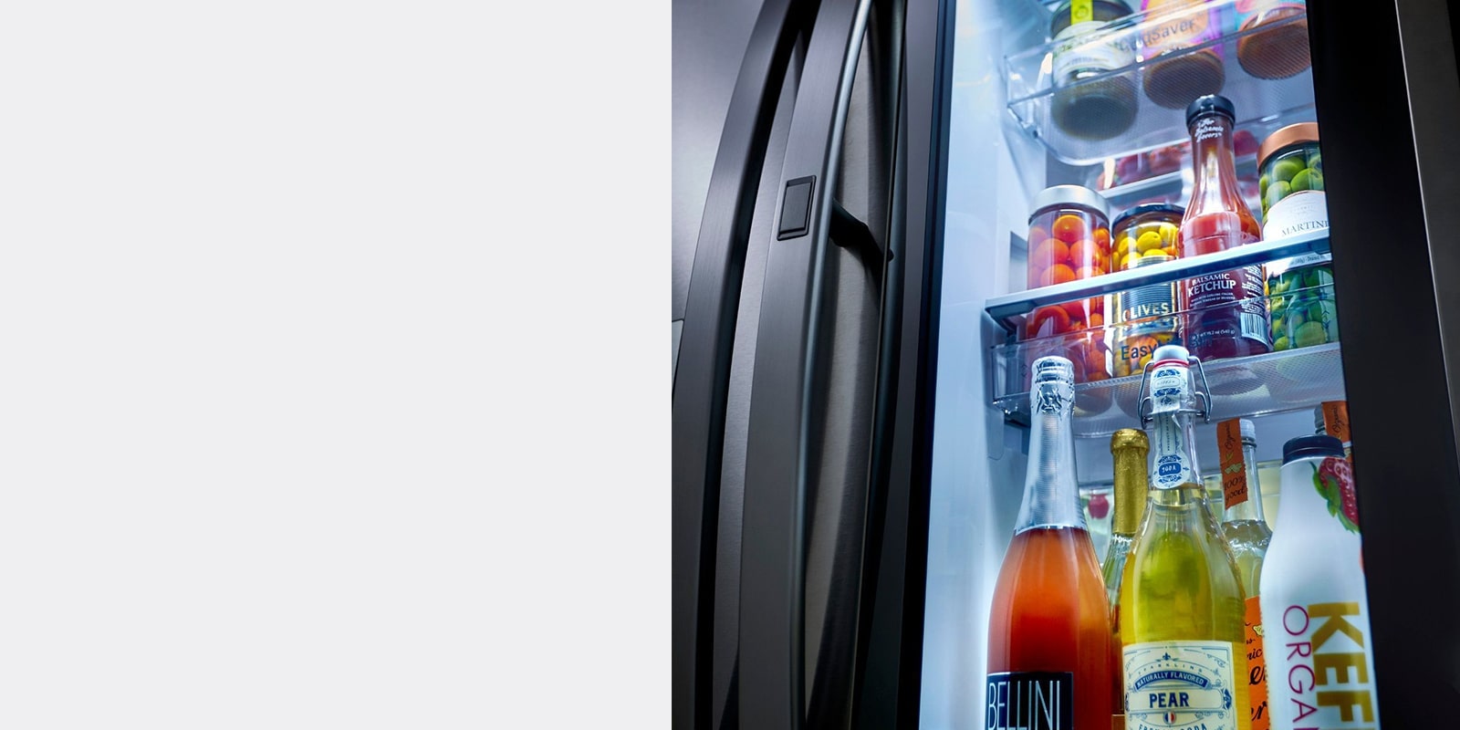 Refrigerator interior showcasing InstaView™ Door-in-Door®