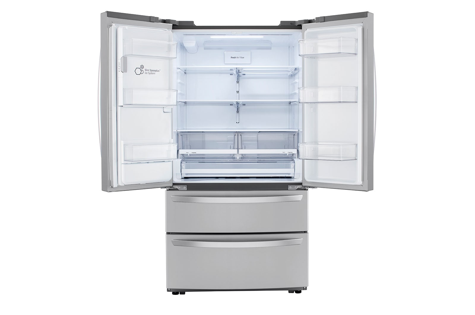 LG LRMXC2206S 22 cu ft. Smart Counter Depth Double Freezer Refrigerator with Craft Ice™ LG USA