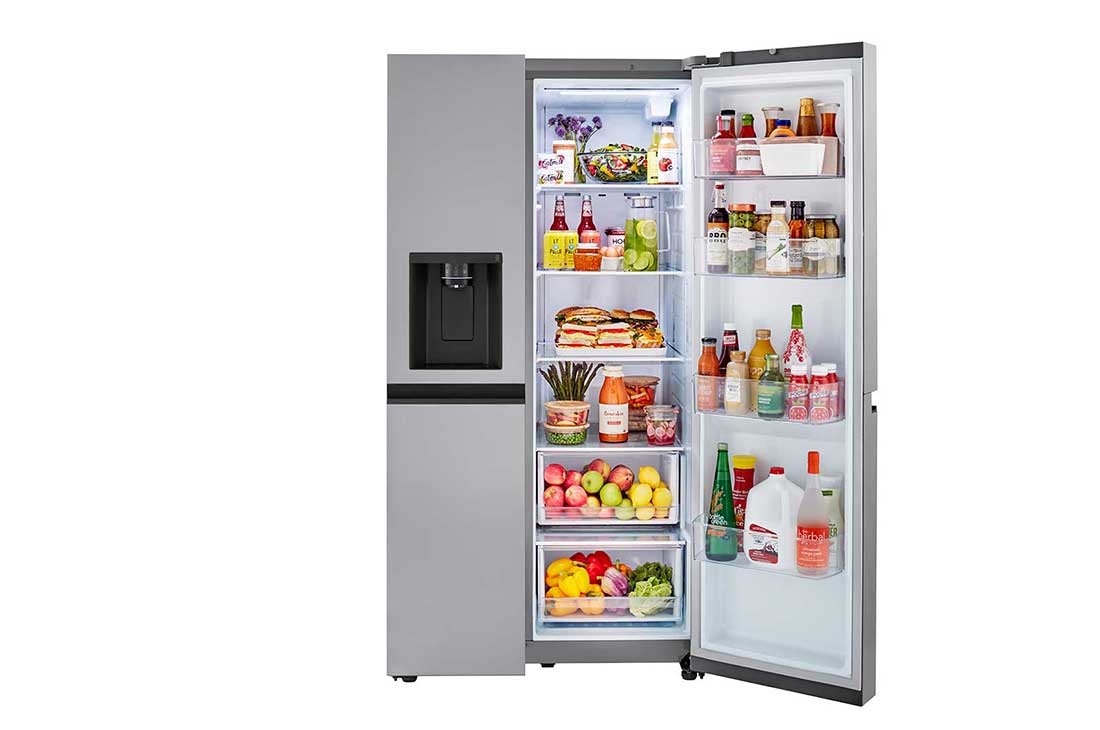 side by side refrigerator with beverage door
